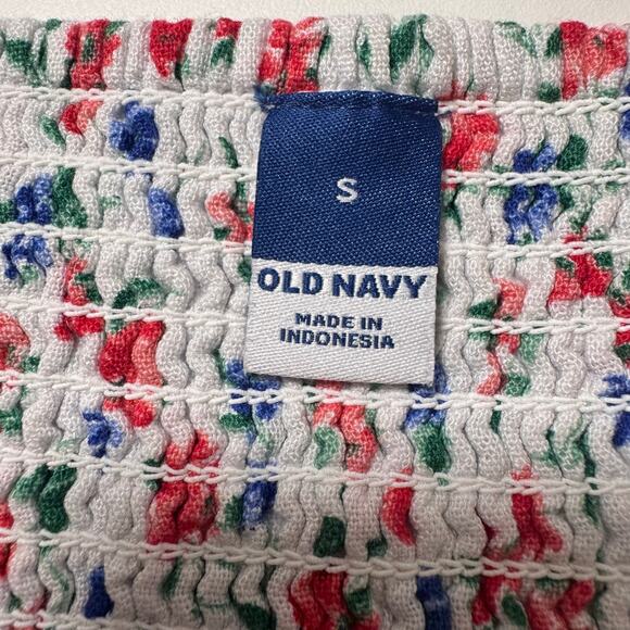 Old Navy Linen Blend Floral Midi Dress Cottagecore Ditsy Milkmaid Feminine sz S - Picture 7 of 8